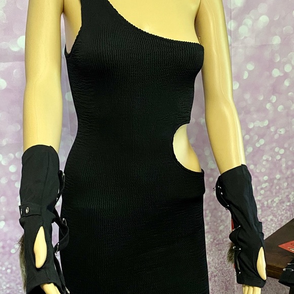 🥀TRIPP NWT serpent dress, stretches, open on side to back, one shoulder goth - Picture 5 of 14